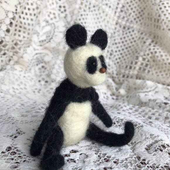 Handmade Needle Felted Panda Bear - Picture 6 of 9